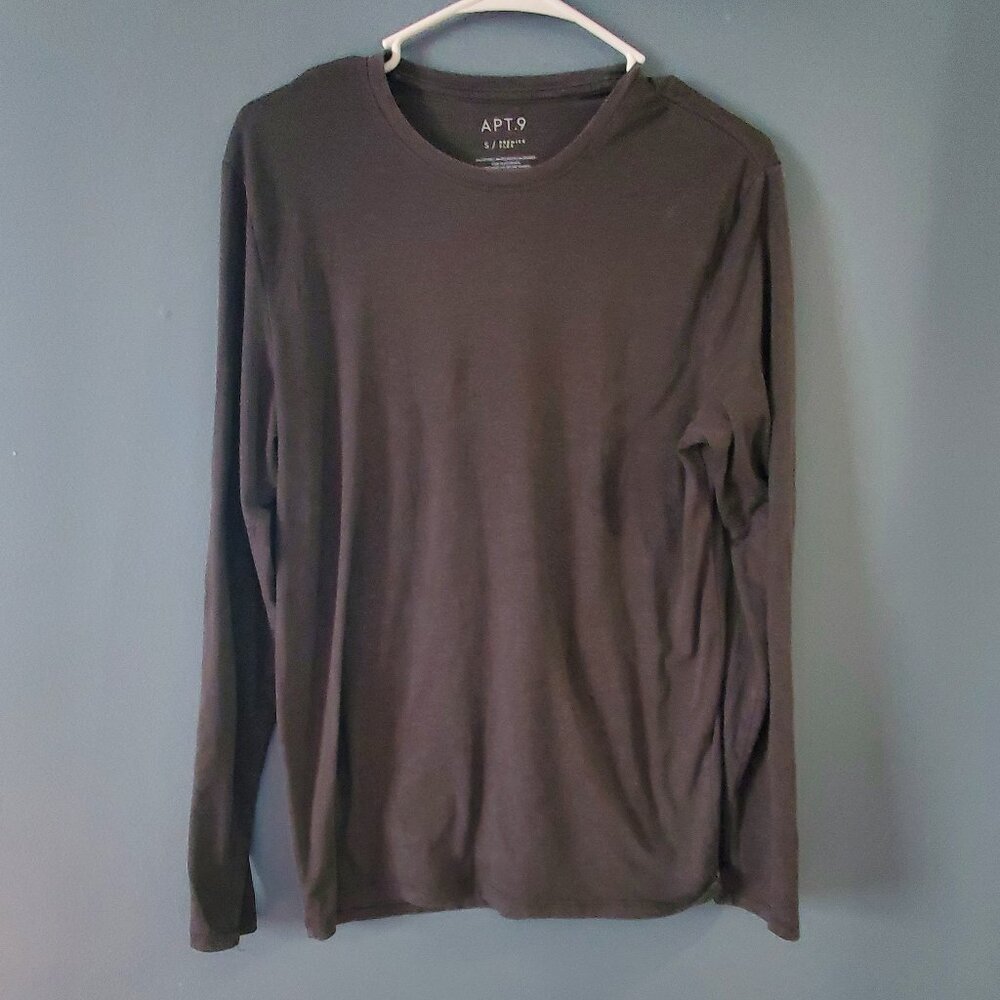Apt 9 Mens Premier flex size small crewneck long sleeve Dark Gray
